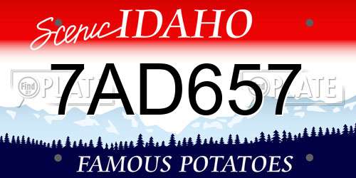 7AD657 Idaho License Plate