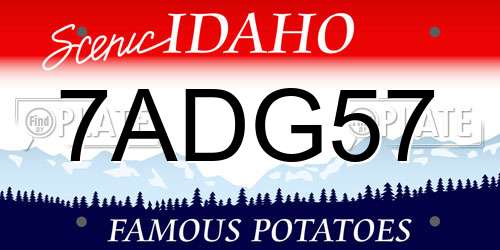 7ADG57 Idaho License Plate