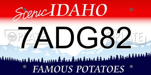 7ADG82 Idaho License Plate