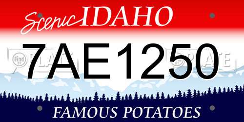 7AE1250 Idaho License Plate