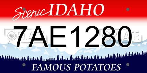 7AE1280 Idaho License Plate