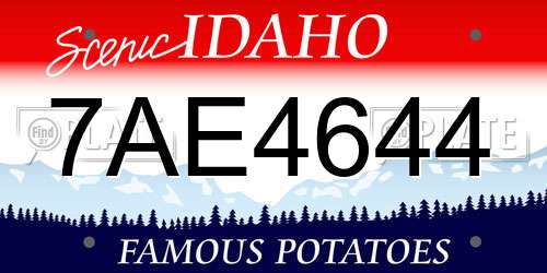 7AE4644 Idaho License Plate