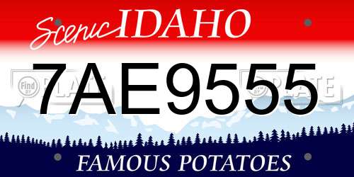 7AE9555 Idaho License Plate