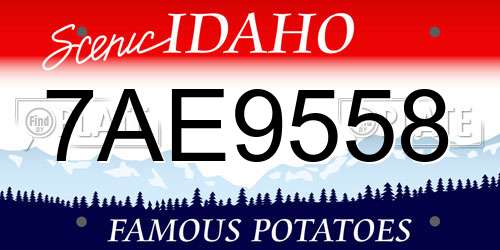 7AE9558 Idaho License Plate