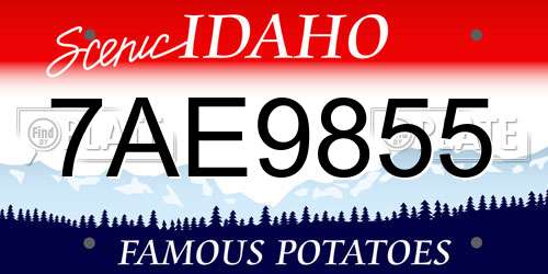 7AE9855 Idaho License Plate