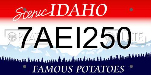 7AEI250 Idaho License Plate