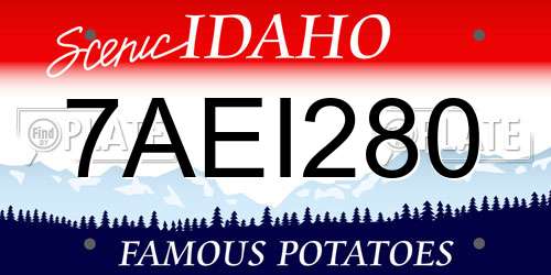 7AEI280 Idaho License Plate