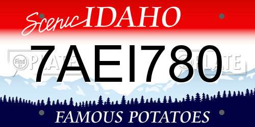 7AEI780 Idaho License Plate