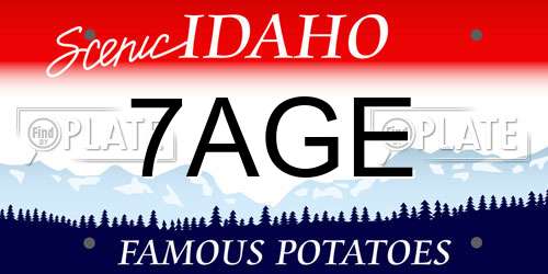 7AGE Idaho License Plate