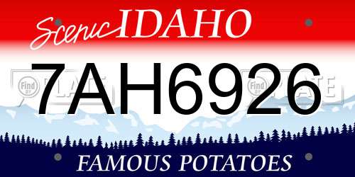 7AH6926 Idaho License Plate