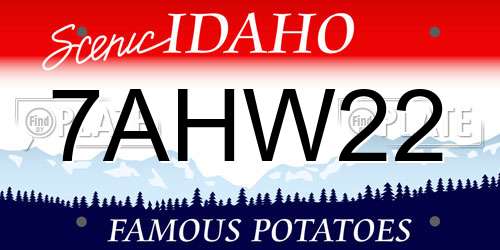 7AHW22 Idaho License Plate