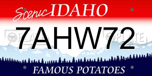 7AHW72 Idaho License Plate