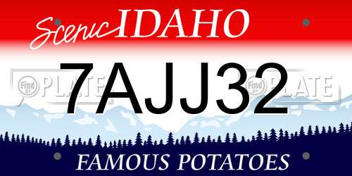 7AJJ32 Idaho License Plate