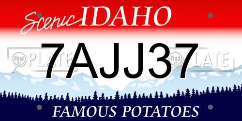 7AJJ37 Idaho License Plate