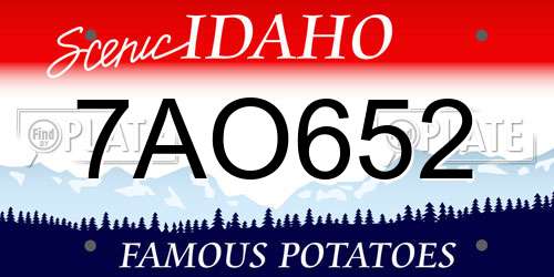 7AO652 Idaho License Plate