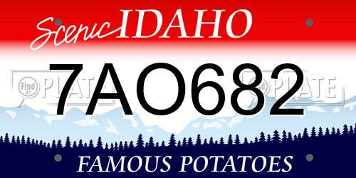 7AO682 Idaho License Plate