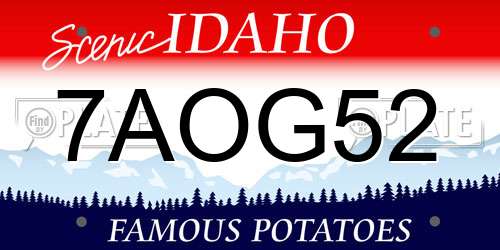 7AOG52 Idaho License Plate