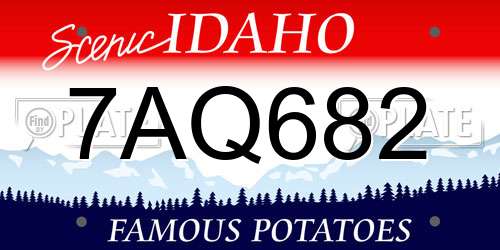 7AQ682 Idaho License Plate