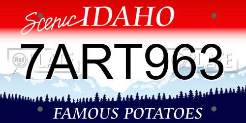 7ART963 Idaho License Plate