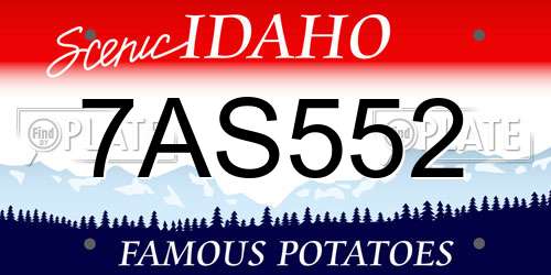 7AS552 Idaho License Plate