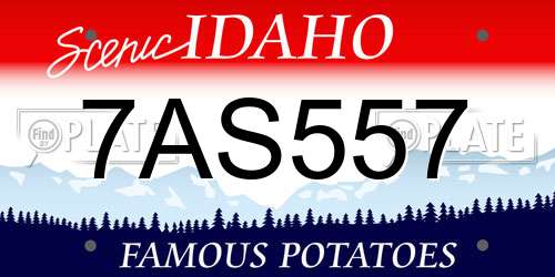 7AS557 Idaho License Plate