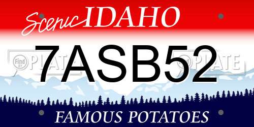 7ASB52 Idaho License Plate