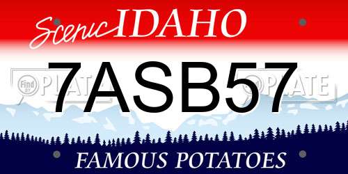 7ASB57 Idaho License Plate