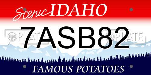 7ASB82 Idaho License Plate