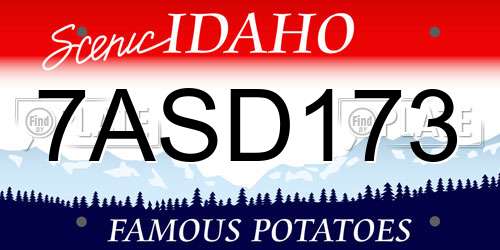 7ASD173 Idaho License Plate