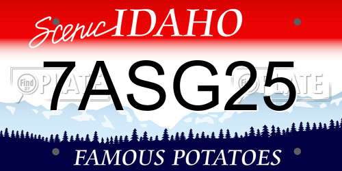 7ASG25 Idaho License Plate