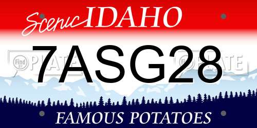 7ASG28 Idaho License Plate