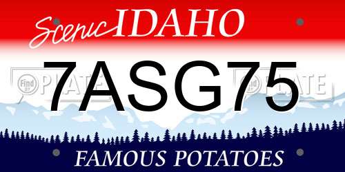7ASG75 Idaho License Plate