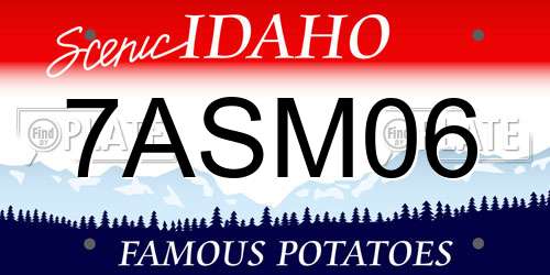7ASM06 Idaho License Plate