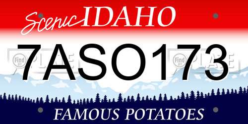 7ASO173 Idaho License Plate