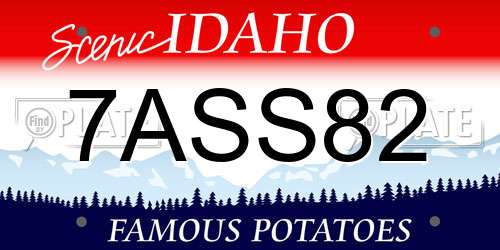 7ASS82 Idaho License Plate