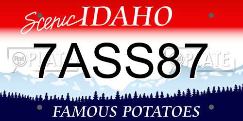 7ASS87 Idaho License Plate