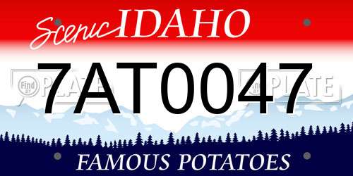 7AT0047 Idaho License Plate