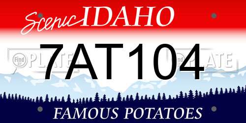 7AT104 Idaho License Plate