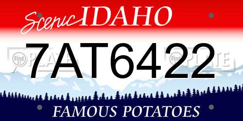 7AT6422 Idaho License Plate