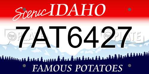 7AT6427 Idaho License Plate