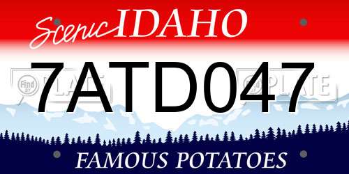 7ATD047 Idaho License Plate