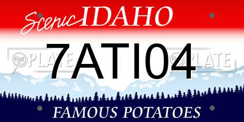 7ATI04 Idaho License Plate