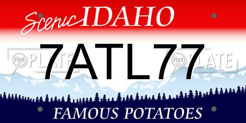 7ATL77 Idaho License Plate