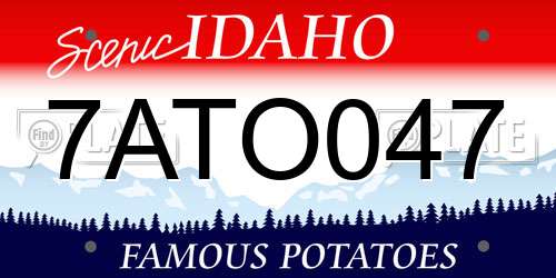 7ATO047 Idaho License Plate