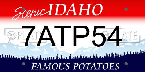 7ATP54 Idaho License Plate