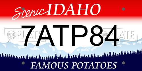 7ATP84 Idaho License Plate