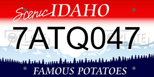7ATQ047 Idaho License Plate