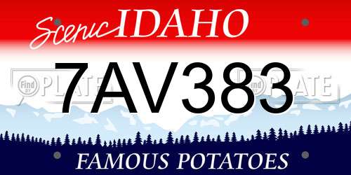 7AV383 Idaho License Plate
