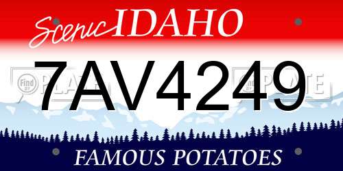 7AV4249 Idaho License Plate
