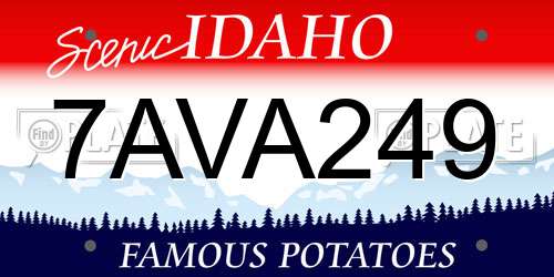 7AVA249 Idaho License Plate